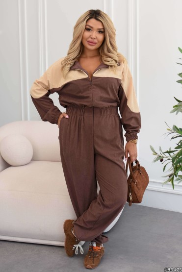 スーツ 80s Camel beige over size double set up Camel Double